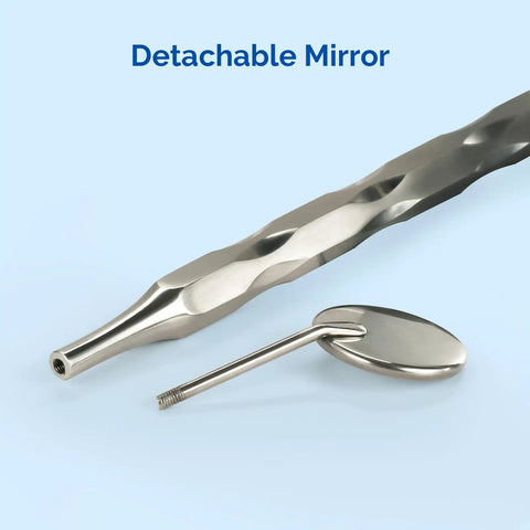 Pro Grade Autoclavable Stainless Steel Dental Mouth Mirror No 5 With Hollow Handle And Ergonomic Grip One Pack Clinically Durable Tool For Exams And Procedures, detachable mirror and handle