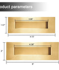 Gold 6 Inch Recessed Finger Flush Pulls With Edge Pull for Pocket Doors Closet Doors Sliding Doors and Barn Doors