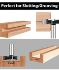 CNC Spoilboard Surfacing Router Bit Half Inch Shank Two Inch Cutting Diameter Four Wing Planer Bit For Slab Flattening And Wood Milling Carbide Tipped For Clean Quick Cuts