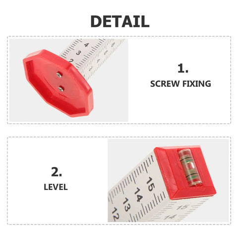 Dual Function Tile Contour Gauge And Ruler Level Tool with screw fixing and level details, high precision measuring.