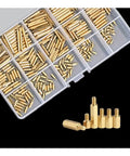 Dope 380 Piece Brass Standoff Kit With Hex Column Spacers - M2 Thread, 3 To 30mm Lengths, 15 Sizes, Organized Carry Case For PCBs And Electronics Projects, Copper Hardware Set Gear