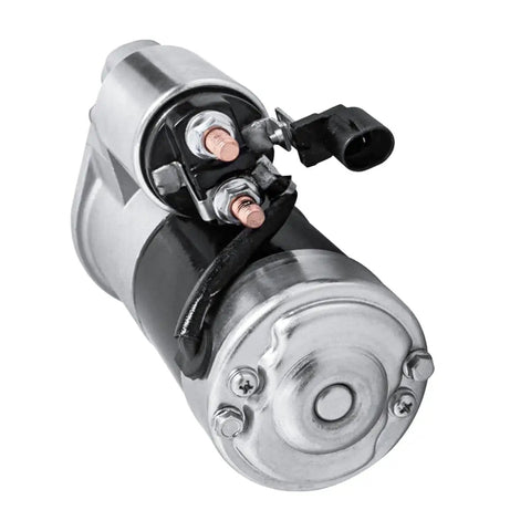 Hot New Starter Motor Upgrade For Jeep Cherokee And Wrangler 1999 To 2002 4.0L L6 Engine 242cid Fits TJ Series And Grand Cherokee Replaces OE 17749 3361691A Fast Kickstarting Performance close-up view with electrical terminals.