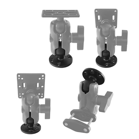 Rugged Aluminum Tablet Stand With 2.25 Inch Ball Mount For Farm And Warehouse Use, multiple angles displayed in industrial setting.