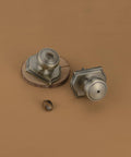 Old School Antique Brass Door Knobs With Camelot Trim, Privacy Interior Door Knob With Lock For Bath And Bedroom