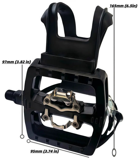 3-In-1 SPD Clipless And Toe Clip Bike Pedals For Indoor Cycling, Compatible With Peloton Schwinn, CNC Machined Aluminum Body