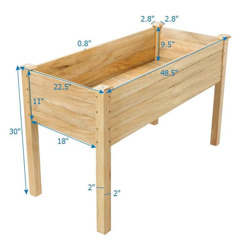 48.5 Inch Elevated Wood Garden Bed With Liner Heavy Duty Planter With Legs For Vegetables Fruits Potatoes Onions And Flowers Outdoor Beefy Built To Last Grow Box With Easy Setup