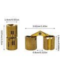 10Pcs Brass Hidden Barrel Hinges For Jewelry Boxes And Small Cabinets, 180 Degree Opening, Invisible Cabinet Hardware M14x31mm