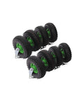 Built Tough 8 Inch Pneumatic Caster Wheels Set Of 8 With Four Swivel And Four Rigid Hubs Air Rubber Tires displayed in two rows.