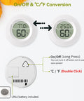 Three Pack Tiny Hygrometer And Thermometer Indoor Digital Humidity Meter For Home Office Car With Wall Mount Paste Inlay Easy Read Humidity Monitor For Any Room, back view with LR44 battery