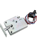 Heavy Duty DC12V Solenoid Cabinet Door Lock With Carbon Steel Deadbolts And Rock Solid One Fifty Pound Latch Hook, front view.