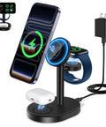 3 In 1 MagSafe Wireless Charger Stand For iPhone, Apple Watch And AirPods with 15W Magnetic Dock and Snap And Go Alignment