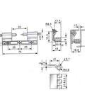 Technical drawing for Electric Cabinet Dark Hinge HL011 2 Switch Control Box 1 Piece Durable Industrial Cabinet Hardware.