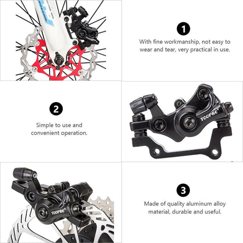 High Quality Mechanical Disc Brake Set For Mountain Bike featuring front aluminum alloy caliper and brake rotor.