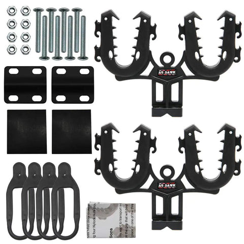 Heavy Duty Gun Rack Mount For Easy Transport In Cars Trucks And SUVs Rifles Bows And Gear With 360 Degree Rotation And 0 To 180 Degree Tilt In 45 Degree Increments Cushioned Clamps And Soft Rubber Straps components