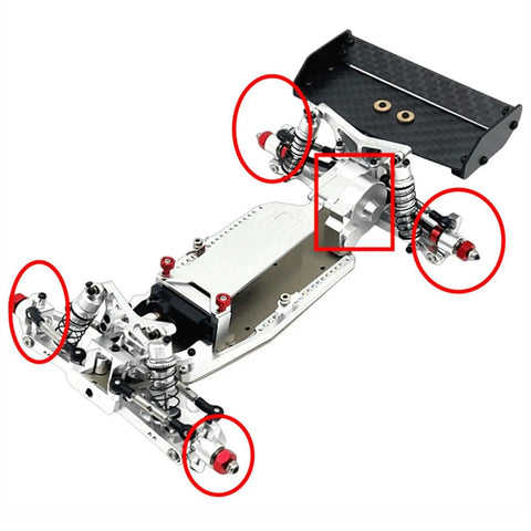 14 Piece Ball Bearing Upgrade Kit For WLtoys 244016 RC Car 1 24 Scale High Precision Bearings installed in RC car chassis