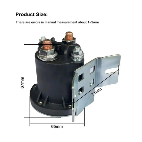 Heavy Duty 12V 24V 200A Electric Stacker Forklift Tail Plate Oil Pump Start Switch Relay DC Contactor with dimensions