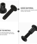 Badass Black Stainless Steel Binding Screws M6x25 Countersunk Barrel Nuts For Tough Leathercraft And Scrapbooking 5 Pack, showing detailed product design.
