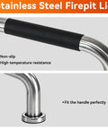 Close-up of the heat-resistant handle on a Round 19.5 Inch Fire Pit Lid For Bonfire 2.0 And 1.0 Smokeless Pits, 304 stainless steel.
