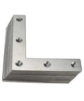 Pack of 15 flat L brackets, 80mm by 80mm right angle mounts, premium stainless steel, heavy duty, 4mm holes, 1.5mm thick for strong shelves.