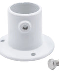 Cast Aluminum Pool Ladder Deck Flange For Above Ground Ladders, Easy Install Replacement Mounting Bracket, Sold Individually, 2.5 Inch Tall, 1.5 Inch Circumference, Heavy Duty Deck Mount, white finish with bolt