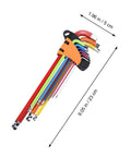 Awesome 9pc Colored L Shaped Hex Key Wrench Set With Long Arm Ball End Design. Premium High Hardness Steel Multi Function Spanner Tools For Fast Repair And Smooth Maintenance Jobs. Rust Resistant Thicken Build That Grips Tight Without Slipping Like A. colored 9pc L-shaped hex key wrench set with long arm ball end, 23 cm and 5 cm