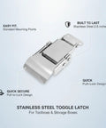 Stainless Steel Toggle Latch For Toolboxes And Storage Cases With Easy Pull To Lock Design Corrosion Resistant