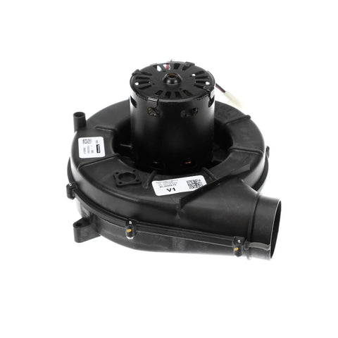 Inducer Blower Assembly For 3-Phase HVAC Systems, Genuine OEM part for commercial units, side view showing motor and housing.