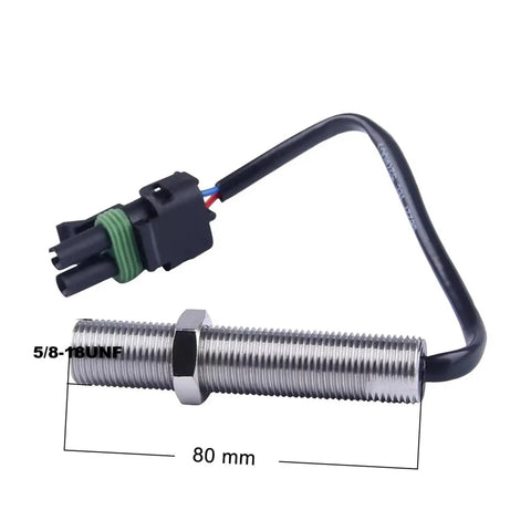 Speed Sensor Magnetic Pickup 80mm Replacement Part For Generators And Diesel Engines Heavy-Duty Anti Vibration And Anti Interference Delivers Stable Signal For Power Units And Industrial Rotating Machinery Maintenance, threaded metal sensor with cable
