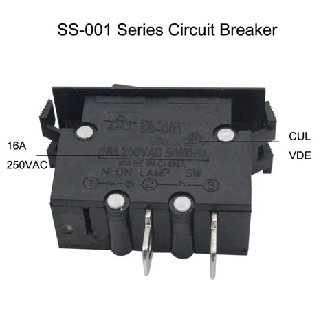 No Sweat Black Rocker Switch Circuit Breaker With 10 Amp Overload Protector Trip Free Reset Function Tough As Nails Top Tier Electrical Protection reliable 16A circuit breaker.