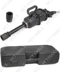 Beast Mode 4000 Ft-Lb 1 Inch Drive Air Impact Wrench Gun Long Shank Heavy Duty Truck Tool With Two Sockets Carrying Case
