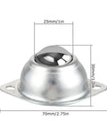 32-Piece 1 Inch Roller Ball Transfer Bearing Set With Flange Mounted Carbon Steel for conveyors, showing single unit dimensions