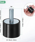8 Pack Rubber Mounts For Vibration Damping Heavy Duty 30mm Diameter By 25mm Height Cylindrical Isolators With M8 By 23mm Studs