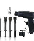 4500 BPM Air Hammer Kit With 150mm Stroke, 4-Piece Air Chisel And Scraper Set displayed with black handle