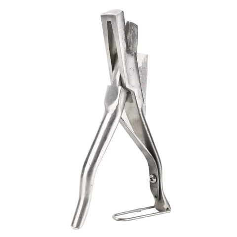 V Shape Pig Ear Mark Plier Stainless Steel Ear Notcher With Buckle For Cattle Sheep And Goats, pro grade animal tagging tool