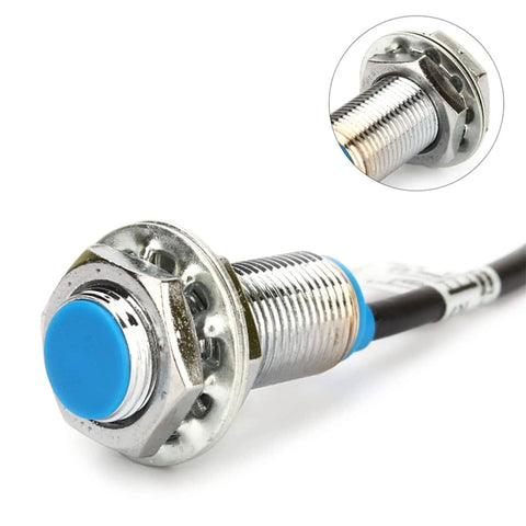 Close-up of Hall Effect Proximity Sensor Switch NPN 3 Wire Normally Open With Magnet For Industrial Automation And Non Contact Object Detection