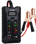 12V 24V Car Battery Tester With Digital Pro Grade All In One Battery And Alternator Tester, LCD Display, LED Indicators, Voltage Analyzer With Reverse Protection For Cars, Motorcycles, RVs And Trucks, with clamps
