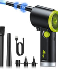 Electric Cordless Air Duster Handheld With Stepless Speed, 41000 RPM Motor, 6000mAh Battery, includes nozzle and cleaning brush