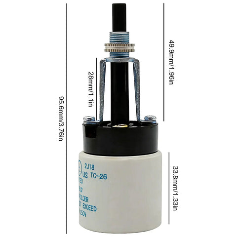 E26 Universal Ceramic Light Socket With Rotary Switch 250V 660W For Lamp Replacement No Fuss Twist Knob Repair High Heat Resistant Porcelain Socket For DIY Lighting Projects And Upgrades, black porcelain socket with metal bracket and dimensions