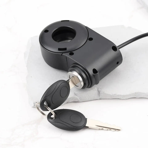 24V-72V E Bike Ignition Switch With 2 Keys And 2 Pin SM Connector For Handlebar Twist Throttle, Rugged Plastic And Metal Build, 1.5 Meter Wire, Easy No Fuss Secure Start For Your Electric Bicycle