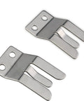 Stainless Steel Microphone Holder Clip For CB Radio Mic Hanger Heavy Duty Car Mount shown at an angle, made of silver rust-resistant steel.