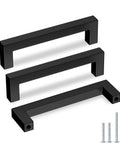 50 Pack Black Square Bar Cabinet Pulls For Kitchen And Bathroom Cabinets Stainless Steel Modern Hardware