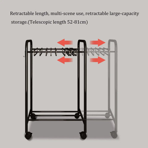 Smooth Rolling Pants Hanger Cart With Heavy Duty Wheels And Adjustable Trouser Racks For Jeans And Skirts, collapsible design.