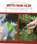 Extendable Garbage Grabber Stick With Smooth Clamp For Indoor Outdoor Cleanup Litter Picker Tool Reach Trash Cigarette Butts Bottles And Yard Debris With Easy One Hand Operation Versatile Reaching Tool showing non-slip clamp picking a leaf