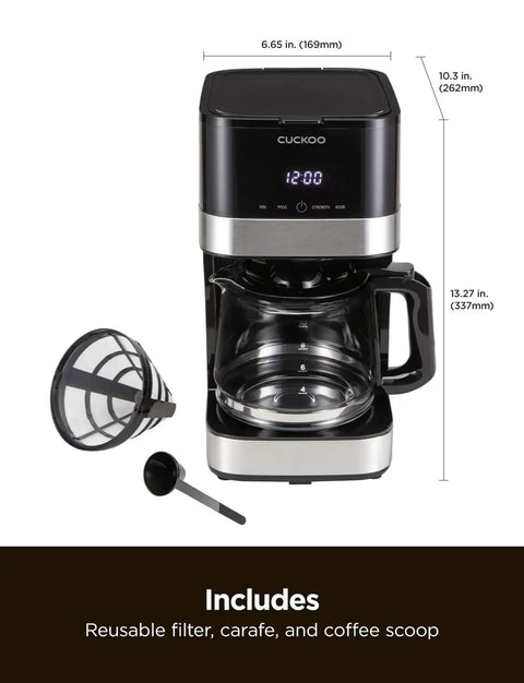 10 Cup Drip Coffee Maker With 24 Hour Programmable Timer Glass Carafe And Reusable Mesh Filter Two Brew Strength Settings Easy To Use Eco Friendly Home Coffee Machine For Fresh Morning Brews with accessories
