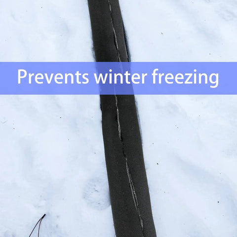 20 Pack Foam Pipe Insulation Tubes For Hot And Cold Water Lines on snow, prevents winter freezing effect. Pre-slit self adhesive foam cover.