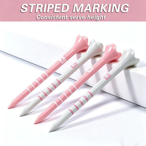 Durable Plastic Golf Tees 60 Pack In Two And Three Quarters Or Three And One Quarter Inch Sizes Pink White Blue
