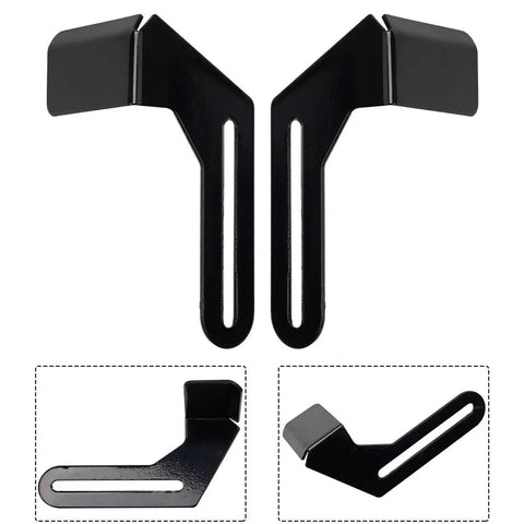2 Pcs Bench Grinder Protective Tool Rest Set Heavy Duty Carbon Steel Bracket Replacement Backing Plate Washer Pad For 150/200 Type Grinders Black Durable, black metal tool rests with slotted design.