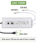 Rugged 150W 24V DC LED Driver With IP67 Waterproof Power Supply Three Prong Plug And Three Point Three Foot Cable