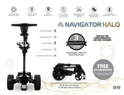 Pro Level Electric Golf Cart With Smart Remote Control And All Terrain Grip For Smooth Walking Assistance And Go The Distance Rounds featuring compact fold design.
