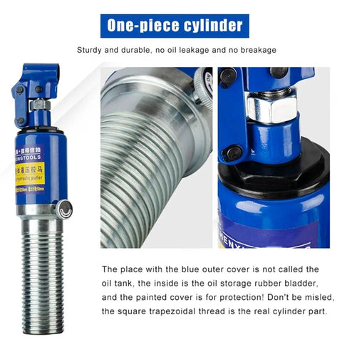 Badass Hydraulic Gear Puller Kit Hits 15 Ton Max Capacity With 2 Or 3 Jaw Bearing Hub Separator Tool For Garages And Shops That Want Quality Tools That Do Not Fail When Things Get Hefty And You Must Have Power At Hand Now one-piece hydraulic cylinder, blue steel close-up